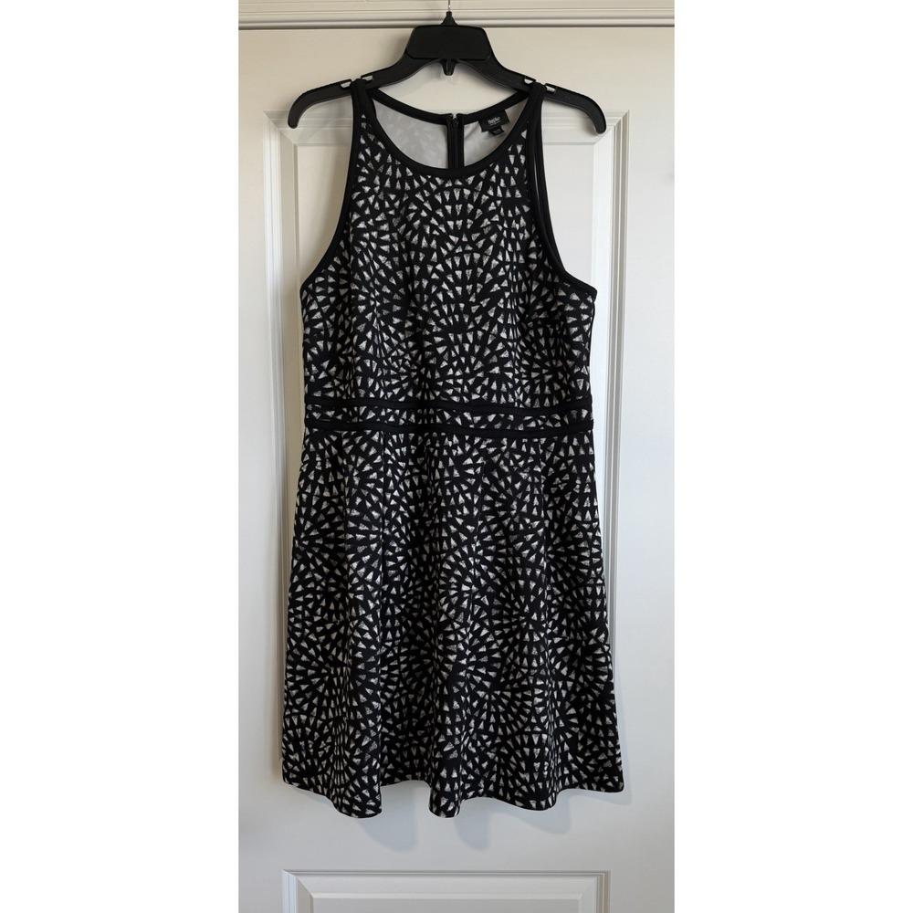 Mossimo Women's A-line Sleeveless Black and White Geometric Dress Size XXL